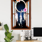 先住民アメリカンシリーズドリームキャッチャー5 ポスター (ホームオフィス)