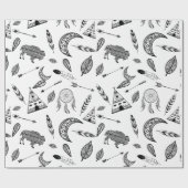 先住民アメリカンシンボルカスタムの背景 ラッピングペーパー (フラット)