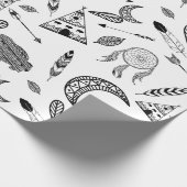 先住民アメリカンシンボルカスタムの背景 ラッピングペーパー (角)