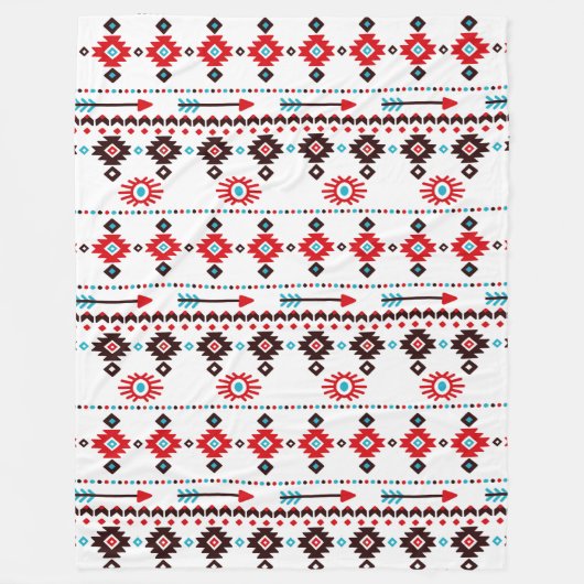 先住民アメリカンシンボルズフリースブランケット フリースブランケット (正面)