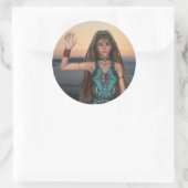 先住民アメリカンステッカー ラウンドシール (バッグ)