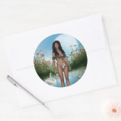 先住民アメリカンステッカー ラウンドシール (封筒)