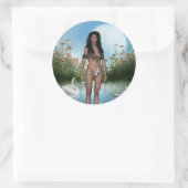 先住民アメリカンステッカー ラウンドシール (バッグ)