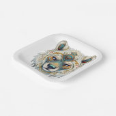 先住民アメリカンスピリチュアルウルフ紙プレート ペーパープレート (傾斜あり)