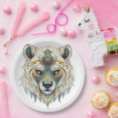 先住民アメリカンスピリチュアルウルフ紙プレート ペーパープレート (パーティー)