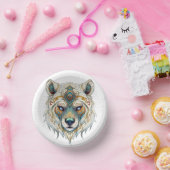 先住民アメリカンスピリチュアルウルフ紙プレート ペーパーボウル (パーティー)