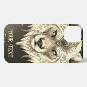 先住民アメリカンスピリチュアルウルフ紙プレート iPhoneケース (裏面横)