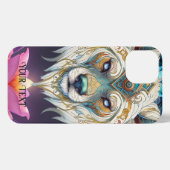 先住民アメリカンスピリチュアルウルフ紙プレート iPhoneケース (裏面横)