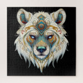 先住民アメリカンスピリチュアルウルフ ジグソーパズル (縦)