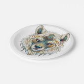 先住民アメリカンスピリチュアルウルフ ペーパープレート (アングル)