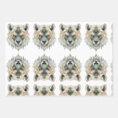 先住民アメリカンスピリチュアルウルフ ラッピングペーパーシート (正面3)