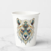 先住民アメリカンスピリチュアルウルフ 紙コップ (裏面)