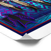 先住民アメリカンスピリットアニマルクロウデザインアート ポスター (角)