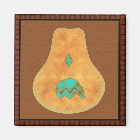 先住民アメリカンターコイズズニベア マグネット (正面)