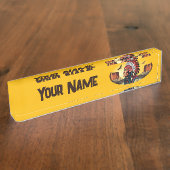 先住民アメリカンチーフオンワイルドランドスケープサンセットペン デスクネームプレート (側面)