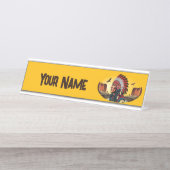 先住民アメリカンチーフオンワイルドランドスケープサンセットペン デスクネームプレート (正面)