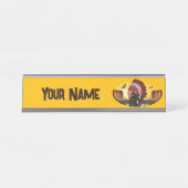 先住民アメリカンチーフオンワイルドランドスケープサンセットペン デスクネームプレート (正面)