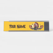 先住民アメリカンチーフオンワイルドランドスケープサンセットペン デスクネームプレート (正面)