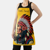 先住民アメリカンチーフオンワイルドランドスケープサンセット エプロン (インサイチュ)