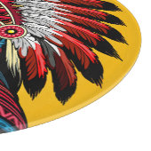 先住民アメリカンチーフオンワイルドランドスケープサンセット カッティングボード (角)