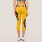 先住民アメリカンチーフオンワイルドランドスケープサンセット カプリレギンス (裏面)