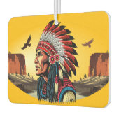 先住民アメリカンチーフオンワイルドランドスケープサンセット カーエアーフレッシュナー (左)