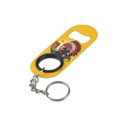 先住民アメリカンチーフオンワイルドランドスケープサンセット キーホルダー栓抜き (裏面アングル)