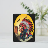 先住民アメリカンチーフオンワイルドランドスケープサンセット シーズンカード (スタンド正面)