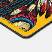 先住民アメリカンチーフオンワイルドランドスケープサンセット デスクマット (コーナー)