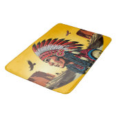 先住民アメリカンチーフオンワイルドランドスケープサンセット バスマット (アングル)