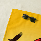 先住民アメリカンチーフオンワイルドランドスケープサンセット ビーチタオル (インサイチュ)