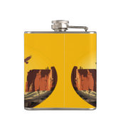 先住民アメリカンチーフオンワイルドランドスケープサンセット フラスク (裏面)