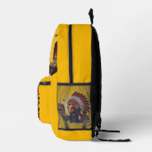 先住民アメリカンチーフオンワイルドランドスケープサンセット プリントバックパック (右)