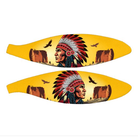 先住民アメリカンチーフオンワイルドランドスケープサンセット ミニバスケットボール (パネル)