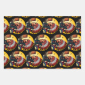 先住民アメリカンチーフオンワイルドランドスケープサンセット ラッピングペーパーシート (正面2)