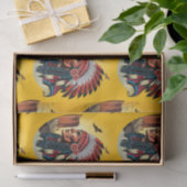 先住民アメリカンチーフオンワイルドランドスケープサンセット 薄葉紙 (ギフト)