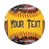 先住民アメリカンチーフオンワイルドランドスケープサンセット 野球ボール (正面)