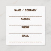 先住民アメリカンチーフパワーポートレート スクエア名刺 (裏面)