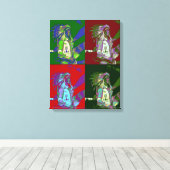 先住民アメリカンチーフポップ・アートのアート キャンバスプリント (インサイチュ (ウッドフロア))