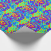 先住民アメリカンチーフポップ・アートのアート ラッピングペーパー (角)