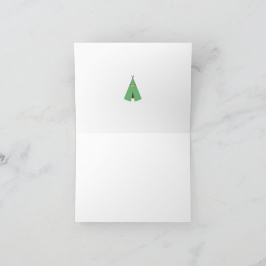 先住民アメリカンティピ誕生日パーティーサンキューカード サンキューカード (内部)