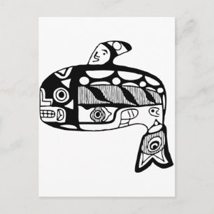 先住民アメリカンティンギットクジラ ポストカード