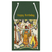 先住民アメリカンテペインウッズ刺繍模様 スモールペーパーバッグ (裏面)