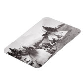 先住民アメリカンテペキャンプ、モンタナ、c.1900 (b/w) マグネット (左側)