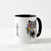 先住民アメリカントライバルウルフマグ マグカップ (正面右)