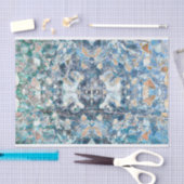 先住民アメリカントリバルクラシックブルータンデザイン 薄葉紙 (クラフト)