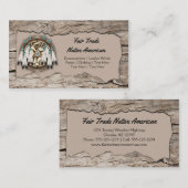 先住民アメリカンドリームキャッ素朴チャーウッド切り出し 名刺 (正面/裏面)