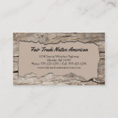 先住民アメリカンドリームキャッ素朴チャーウッド切り出し 名刺 (裏面)