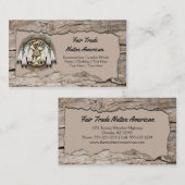 先住民アメリカンドリームキャッ素朴チャーウッド切り出し 名刺 (正面/裏面)