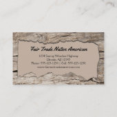 先住民アメリカンドリームキャッ素朴チャーウッド切り出し 名刺 (裏面)